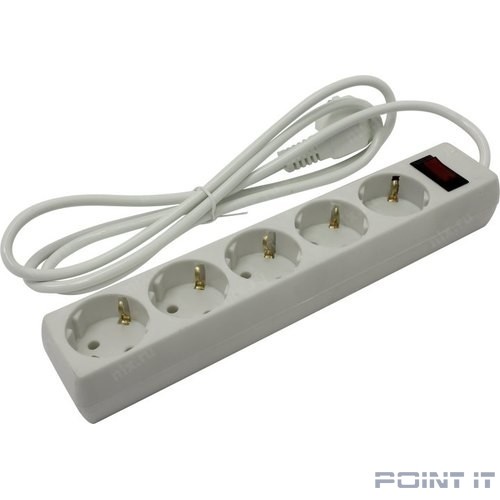 Exegate EX279361RUS Удлинитель ExeGate EC-5-1.8W (5 розеток, 1.8м, евровилка, белый)