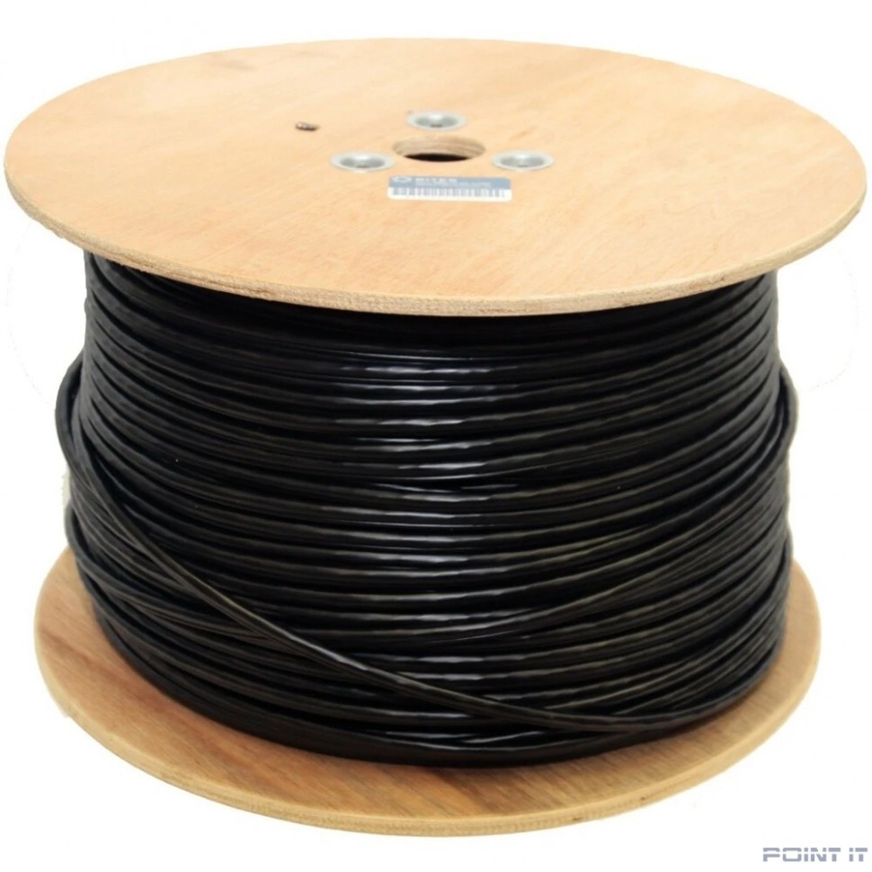 5bites Кабель US5500-305APE-M витая пара UTP/SOLID/5E/CCAG/PVC+PE/BLACK/OUTDOOR/MESSENGER/DRUM/305M