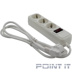 Exegate EX221178RUS Сетевой фильтр Exegate SP-3-1.8W (3 розетки, 1.8м, евровилка, белый)