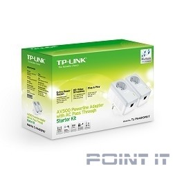 TP-Link TL-PA4010P KIT AV600 Комплект адаптеров Powerline со встроенной розеткой