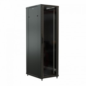  								Шкаф напольный 19-дюймовый, 42U, 2055x600х1200 мм (ВхШхГ), передняя стеклянная дверь со стальными перфорированными боковинами, задняя дверь сплошная, 							