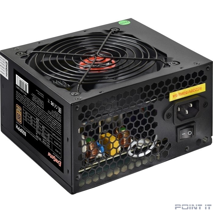 Exegate EX282156RUS Блок питания 800W ExeGate 80 PLUS® Bronze 800PPH (ATX, APFC, КПД 89% (80 PLUS Bronze), 12cm fan, 20+4pin, 2x(4+4)pin, 4xPCI-E, 8xSATA, 4xIDE, black, Color Box)