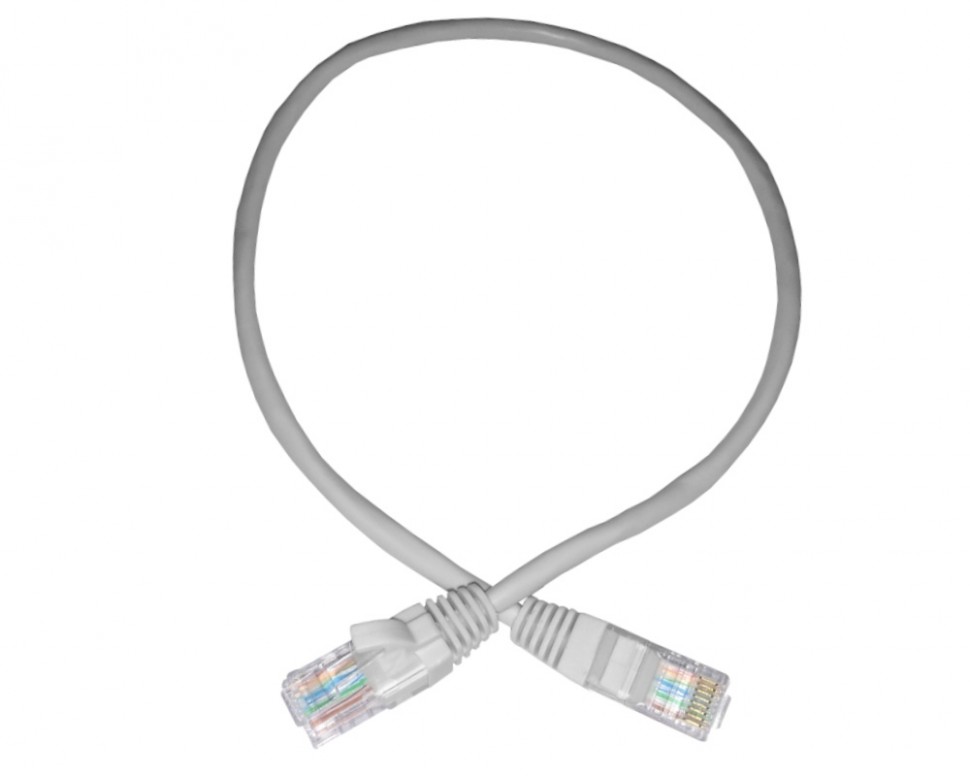 Патч-корд UTP4 cat.5е, 0.5м, CCA, LSZH, серый, литой коннектор NETKO Optima