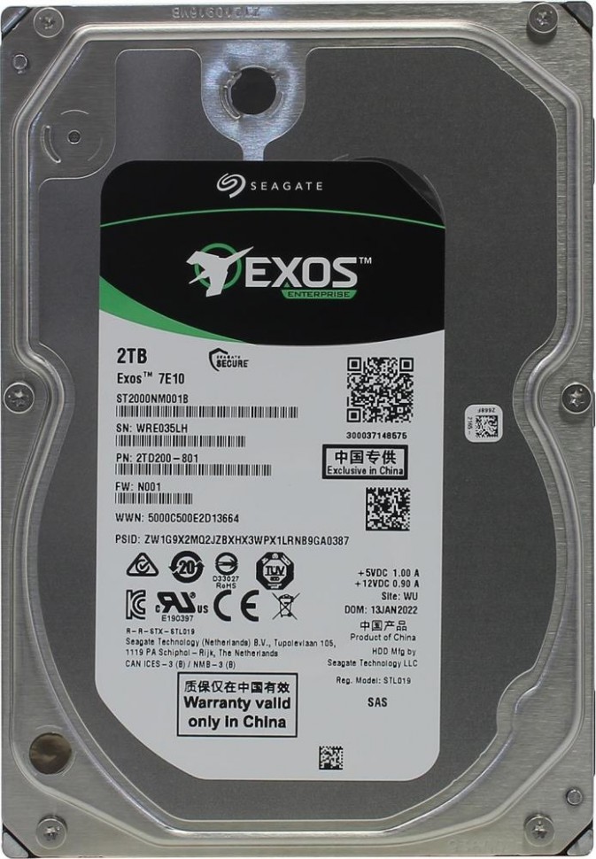 Жесткий диск SAS 2TB 7200RPM 12GB/S 256MB ST2000NM001B SEAGATE