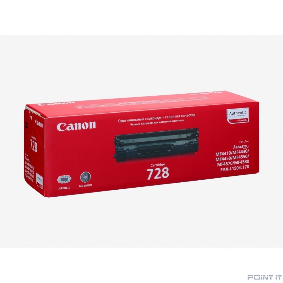 Canon Cartridge 728 3500B010/3500B002/3500A002 Картридж для MF4410/4430/4450/4550dn/4570dn/4580dn, Черный, 2100стр. (русифицированная упаковка) (GR)